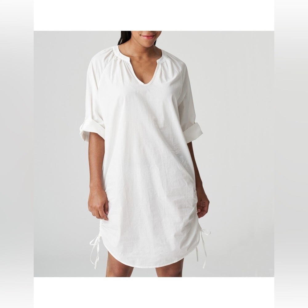 PrimaDonna Swim LaConcha SwimDress White Tunic with Drawstring Sides Size S/M